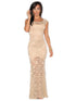 Ivory Sexy Lined Long Lace Evening Dress